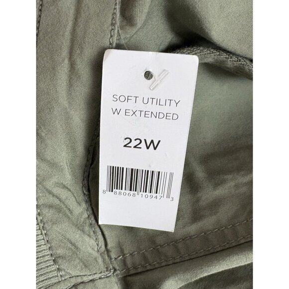 *New DIP Capri Pant Womens Plus 22 Green Soft Utility W/Extended Waist Cargo - Picture 6 of 6